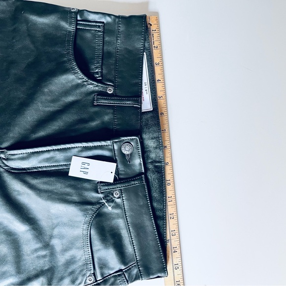 GAP NWT green vegan leather pants size 29/8 - Picture 5 of 11